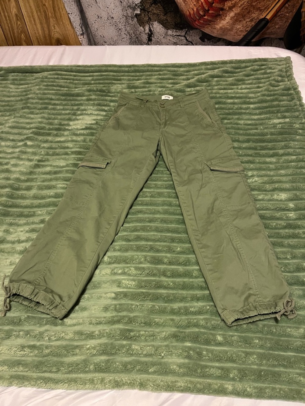 Kensie Olive Green Drawcord Cargo Pants